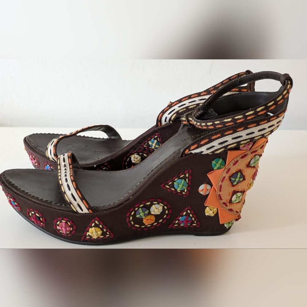 Sam Edelman Embroidered Wedge Sandal